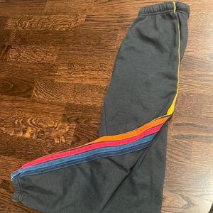 Aviator Nation 5 Stripe Pants in Charcoal Size S